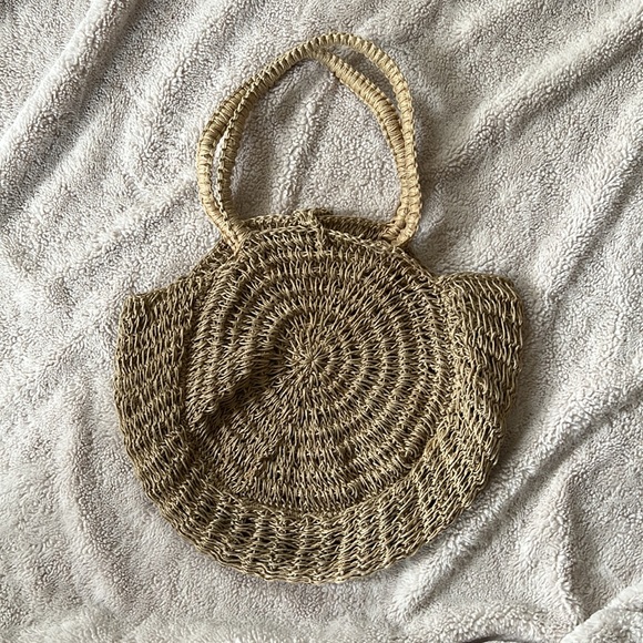 Lucky Brand crochet raffia circle tote bag - Picture 2 of 5
